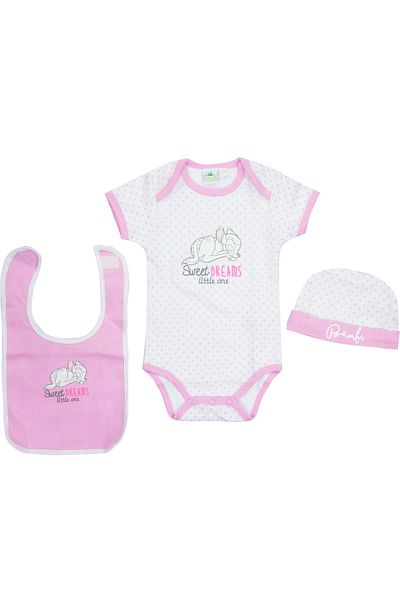 Disney Set bebe Bambi Sweet dreams little one AQE0357 Alb & roz 62-68 CM