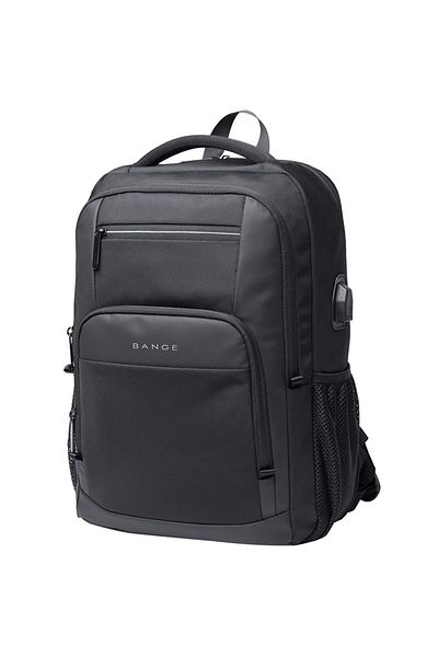 BANGE Rucsac pentru laptop de 15,6 inci, rezistent la stropire, cu port USB pentru călători, studenți, elevi