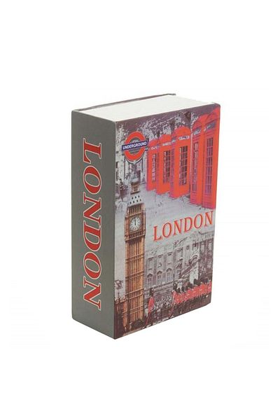 PUFO secret book-type safe with key for locking, London Vibe model, 18 x 12 cm