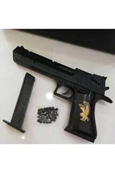 Mia Boncuk Atan Tabanca Kuş Desenli Boncuk Tabanca Siyah Tabanca