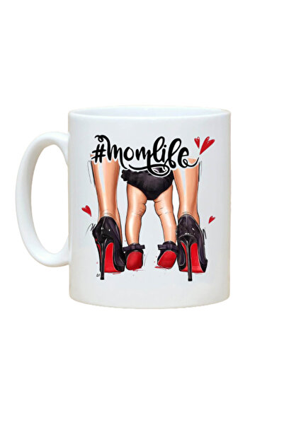 OEM Εξατομικευμένη λευκή κούπα Mom Life, INOVATIX®. 330 ml