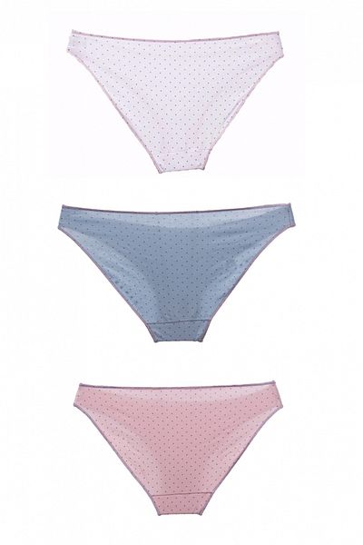 Cotonella Set of 3 Brazilian briefs for women, Cotonella, White/Blue/Pink S INTL
