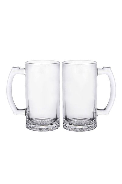 EYS Tasarım 2 Pack Beer Glasses with Transparent Handles