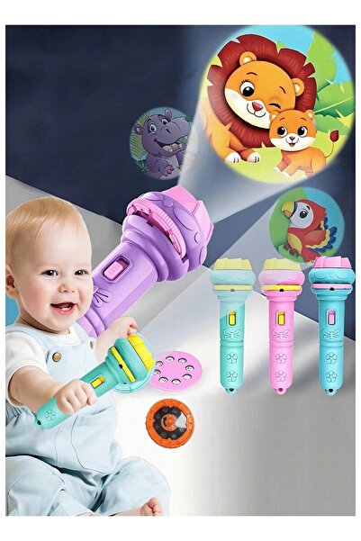 Bundeba Oyuncak 80 Farklı Resimli Projeksiyonlu Eğitici Oyuncak El Feneri Yansıtmalı Projektör