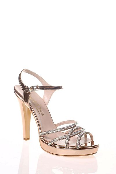 PayBuy Women's Fashion Stylish Gold Stone Heels Elegant Design High Heel Wedding Engagement Night Evening Dress Shoes