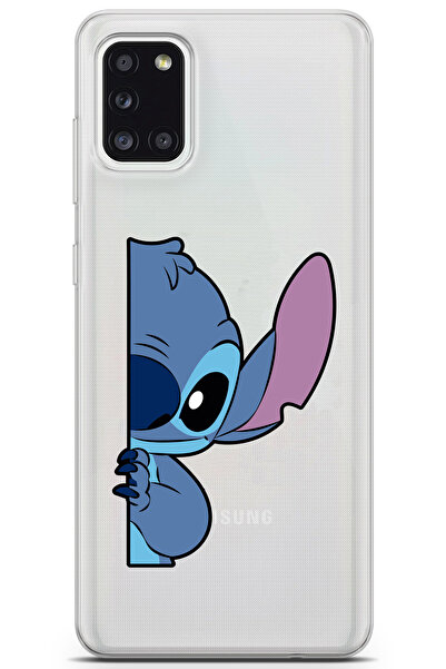 moonset Samsung Galaxy A31 Uyumlu Stitch Tasarımlı Baskılı Şeffaf Telefon Kılıfı