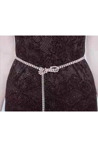 Mihra Aksesuar 2 Row Buckle Stone Belt