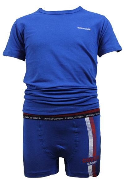 Enrico Coveri Set tricou si boxeri baieti Enrico Coveri, Albastru deschis 122-128 CM