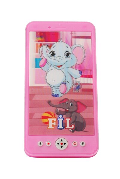 Mia Oyuncak Pembe Telefon Sesli Pilli Fil Figürlü Oyuncak Telefon