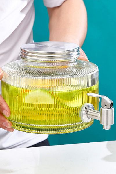 Generic موزع مشروبات زجاجي بحامل معدني .