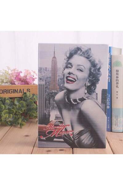 PUFO secret book-type safe with key lock, Marilyn Monroe model, 18 x 12 cm