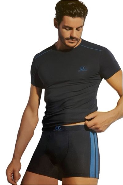 Enrico Coveri Set tricou si boxeri Enrico Coveri EC1722 Albastru L INTL