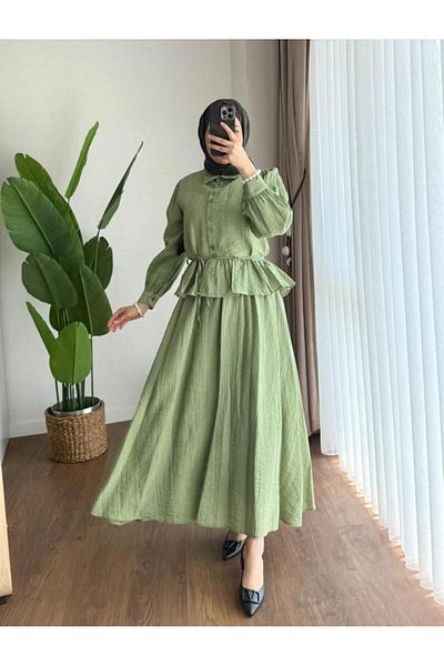 nizzell Women's New Season Ruffle Detail Shirt Skirt Suit