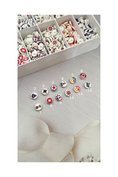 miraylahobi Baby Button Sailor Model 15mm (1.5cm) 24 Pieces Mixed Color