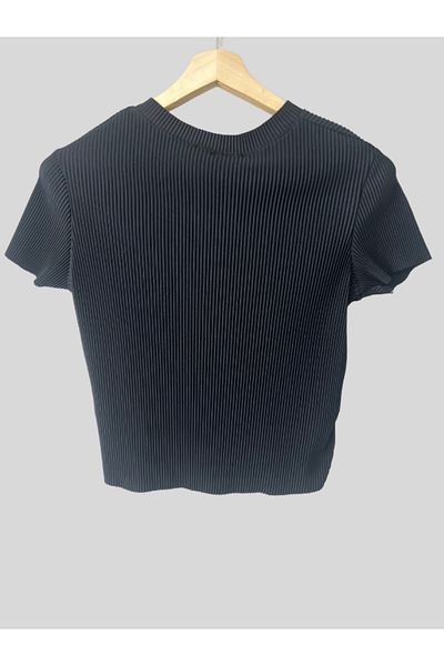 Robin Ribbed Zigzag Patterned T-Shirt