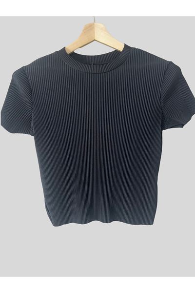 Robin Ribbed Zigzag Patterned T-Shirt