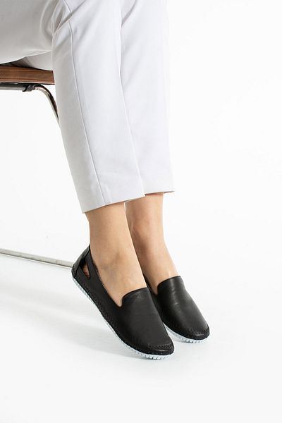Getcho Thur Women's Black Orthopedic Daily Comfort Shoes – Lightweight Non-Slip Sole Summer Laceless Ballerina Model