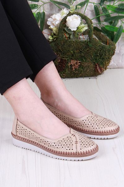 Mehmet Mete 1007 Pantofi de damă din piele naturală perforați cu laser confortabili