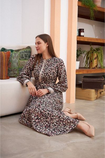 Nissra Φόρεμα Ankanoor Crispy Pattern Λινό Φόρεμα Anka251516