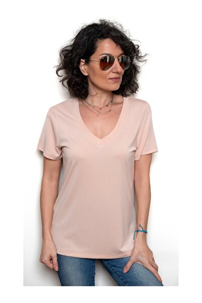 SİSTERS2HC Γυναικείο μπλουζάκι με κοντό μανίκι με λαιμόκοψη V