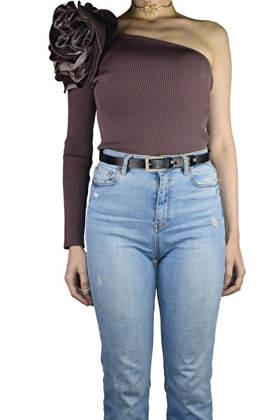 GoDeri %100 Hakiki Deri, Gümüş Tokalı İnce 2 cm Siyah Kadın Kemeri; Elbise Kemeri, Pantolon Kemeri_DÜZBÜYÜK