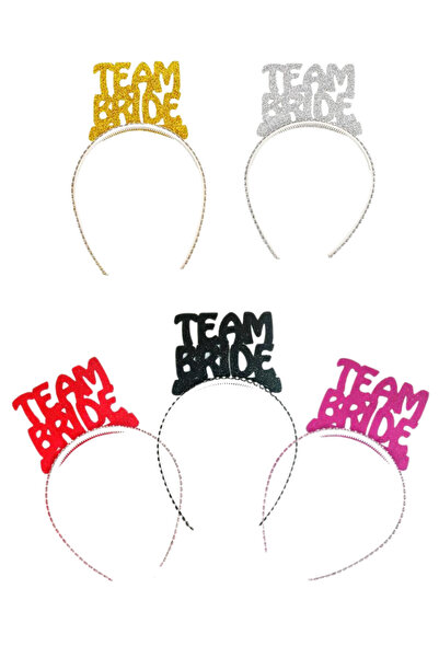 Azebu 5 قطعة مختلط الألوان فريق العروس مكتوبة فضي إيفا تاج العازبة العروس لتك...