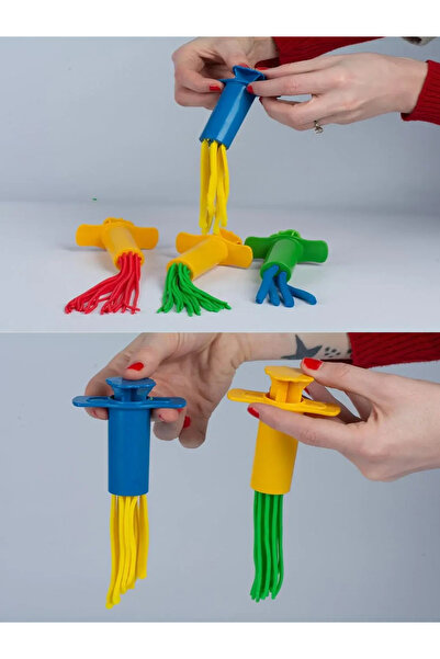 a v d a 9 Pieces Platen Roller Injector Syringe Press Set Play Dough Mold Kit Mould Set