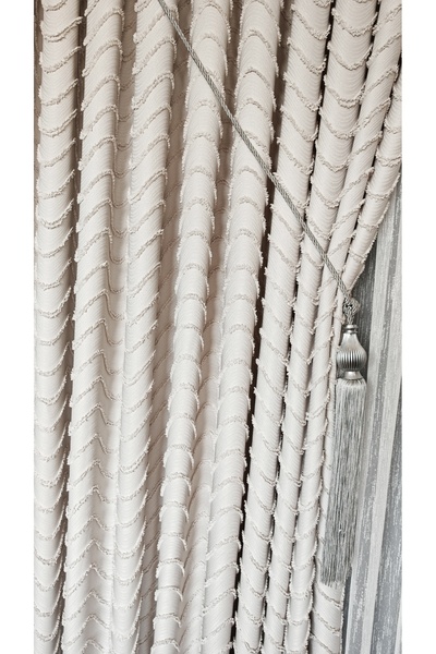 Yuka Λινά υφή Γενειάδα Ανοιχτό Γκρι Ασημί Πίνακας Φόντο Κουρτίνα Πολυτελής Βαριά Βαριά Μονόφυλλο 1/3 Σφιχτά Πλισέ