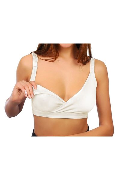 Mu Art Ahşap Sema Baby Double Breasted Nursing Bra White Size 85