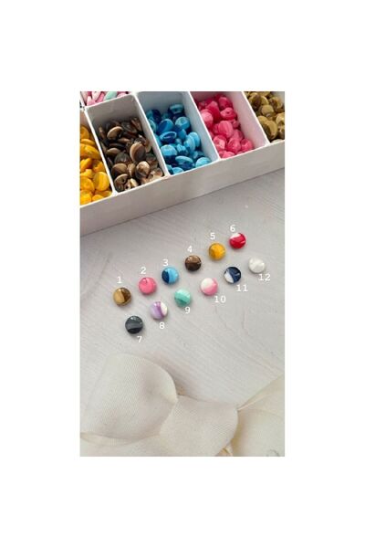 miraylahobi Baby button stick model 24 pieces mixed color