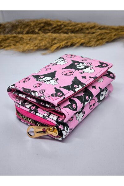 Ece Takı Aksesuar Kuromi Desenli Kartlık ve Bozuk Para Bölmeli Cüzdan