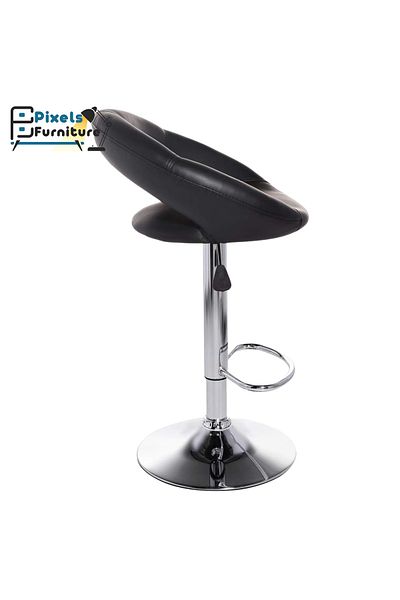 PixelsFurniture Pixel Furniture Adjustable Bar Stool Modern Design Swivel Leather Back and Footrest