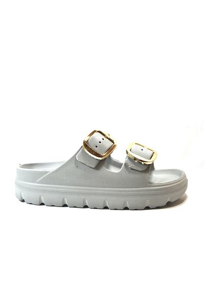 Onlo Ayakkabı Onlo Shoes BY.881 Γυναικείες παντόφλες με διπλή πόρπη με χοντρή ανατομική σόλα