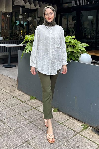 ANONİM STORE Μονόχρωμο Basic πουκάμισο - Λευκό