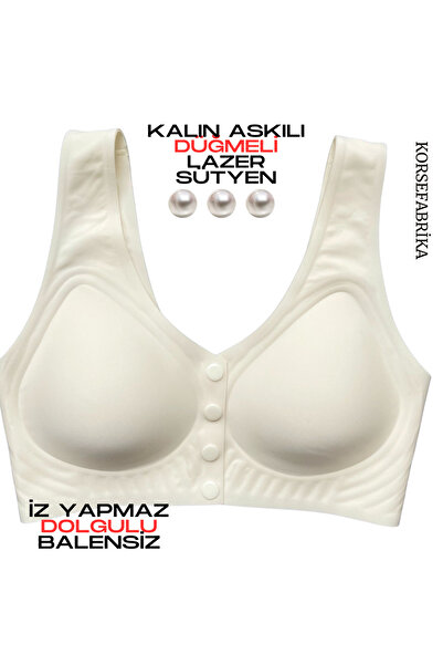 korsefabrika trend mood store Front Button Invisible Ghost Bra with Underwire Seamless Laser Removable Pads