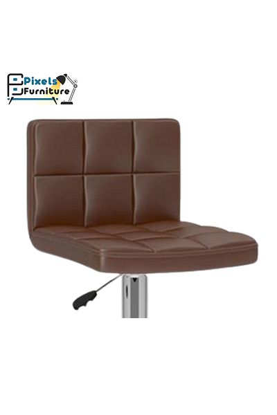 PixelsFurniture Pixel Furniture Adjustable Bar Stool Modern Design Swivel Leather Back and Footrest