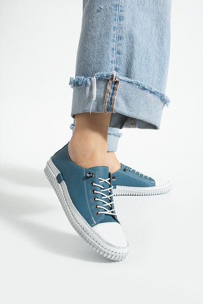 Getcho Pantofi casual de damă Endesa din piele naturală albastru denim