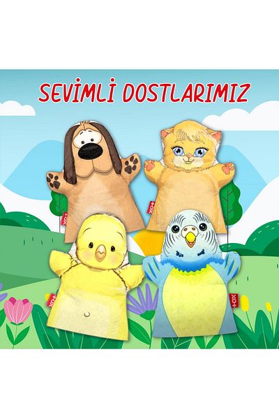 Tox Artcz01 4 Piece Cute Friends Felt Hand Puppet Set, Educational Toy Bernami Special Artber