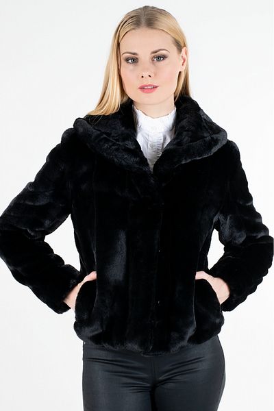 Guess Guess Sophy Hooded Faux Fur Jacket Black XL INTL