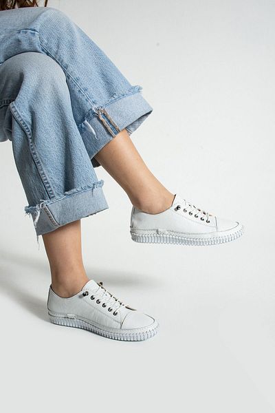 Getcho Pantofi de damă Endesa din piele naturală albă