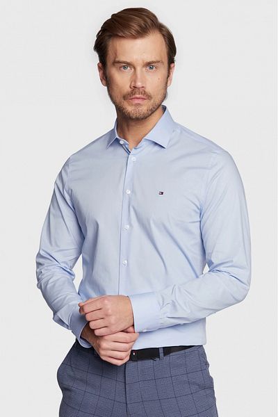 Tommy Hilfiger Camasa barbati Tommy Hilfiger MW0MW25040 Albastru celest 40 EU