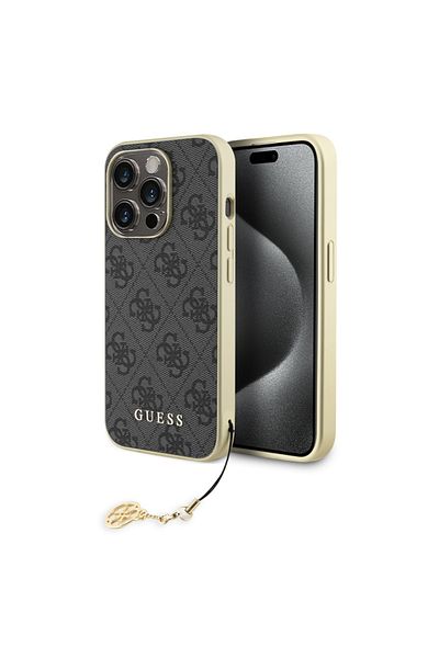 Guess Case for iPhone 15 Pro Max Hardcase 4G Charm, Guess - Gray