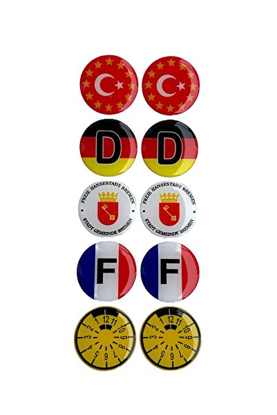HMNL TÜRKİYE FRANSA ALMANYA AY YILDIZ PLAKA MÜHÜR DAMLA STİCKER