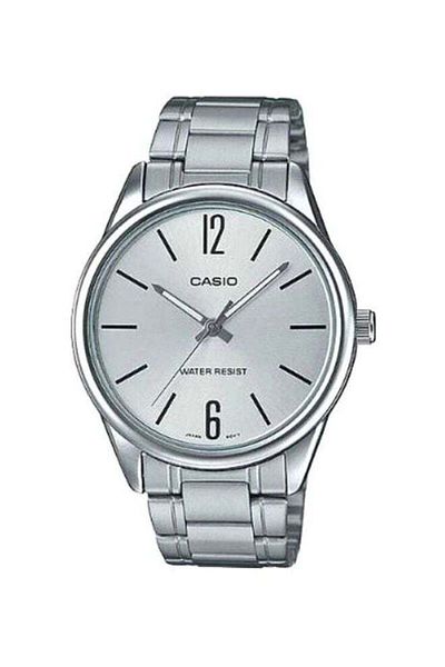 Casio Men's Dress Series Water Resistant Stainless Steel Analog Watch MTP-V005D-7B - 28 mm - Silver