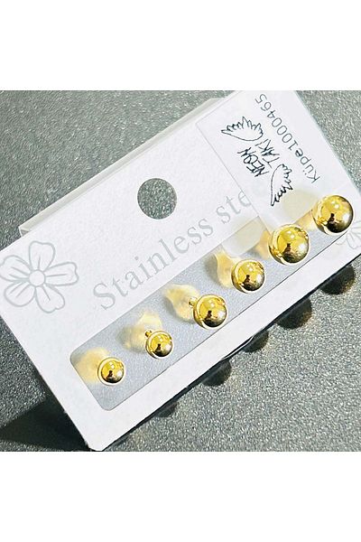 Neon Takı by Atalay Less Sensibility Tag with Shank Figured and Does Not Rust Gold Color 465 Earrings