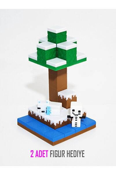 Suelo Butik Minecraft Kar Temalı 4x4 Blok Builder Tak-Çıkar Set Kış Adası May...