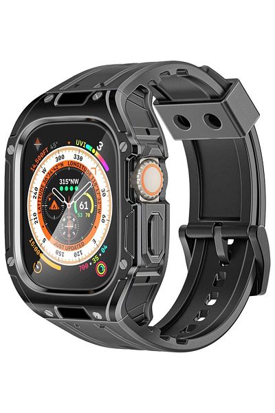 Promate Protective Apple Watch Case and Band with Secure Stainless-Steel Buckle