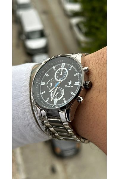 SPOLO Steel Men's Wristwatch Gift Bracelet