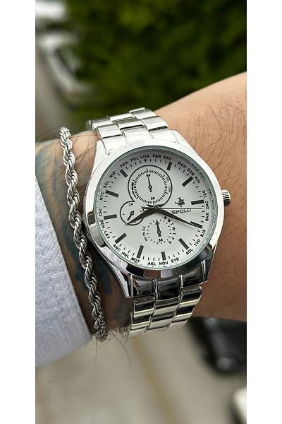 SPOLO Steel Men's Wristwatch Gift Bracelet