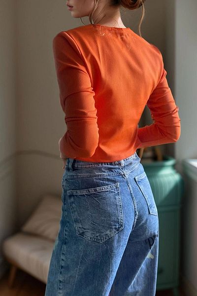 bacc Women's Orange Zippered Camisole Lycra Crop Blouse Bcbsk-25700-3323